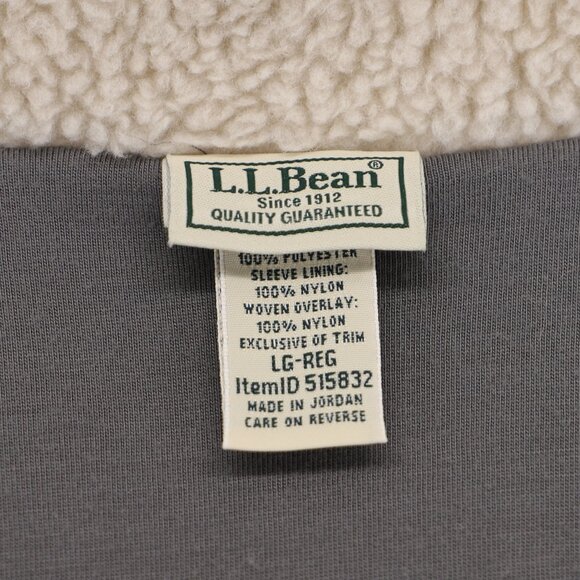 L.L.BEAN Women's Bean's Sherpa Fleece Jacket Stand Collar Oatmeal Beige Size L - Picture 8 of 9